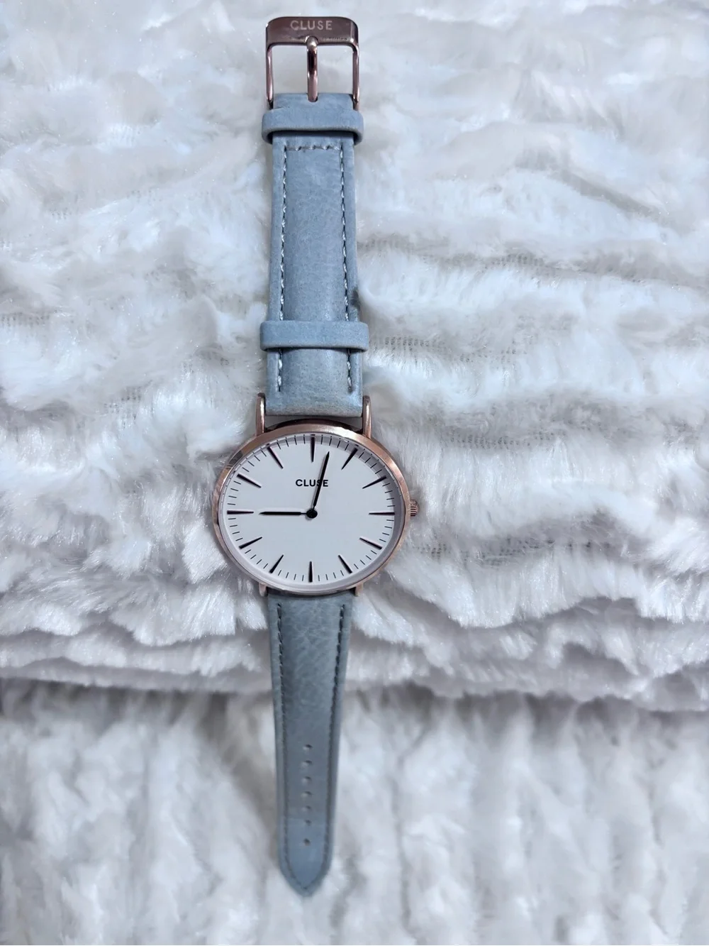 CLUSE La Bohème Rose Gold Gray Leather Watch CL18015 Unworn
